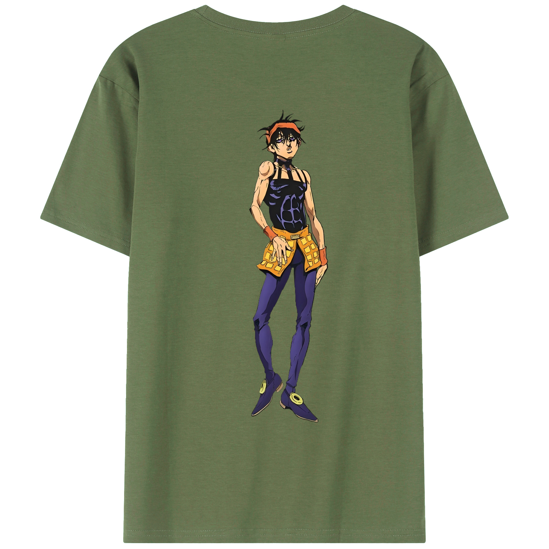 （画像用） ジョジョの奇妙な冒険 ナランチャ?ギルガ JoJo's Bizarre Adventure Narancia Ghirga 綿100％ メンズ半袖Tシャツ（バックプリント） 通気性